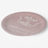 トレンディーバラ恋しく思金ゴールドへブライダルシャワー ペーパープレート (アングル)