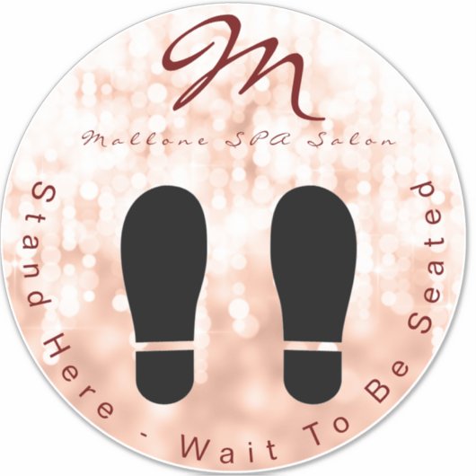 トレンディーバラ金ゴールドきらめくスパサロンフロアステッカー シール (正面)