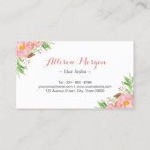 トレンディーバラ金ゴールドはさみフローラ美容師 名刺 (裏面)