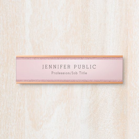 トレンディーバラ金ゴールドエレガントグリッターモダンテンプレート サインプレート (正面)