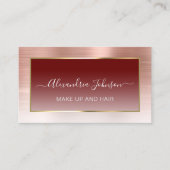 トレンディーバラ金ゴールドグラデーションメイクアップアーティストヘアビジネス コーリングカード (正面)