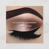 トレンディーバラ金ゴールドグリッターまつげメイクアップアーティスト スクエア名刺 (正面)