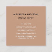 トレンディーバラ金ゴールドグリッターまつげメイクアップアーティスト スクエア名刺 (裏面)