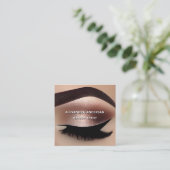 トレンディーバラ金ゴールドグリッターまつげメイクアップアーティスト スクエア名刺 (スタンド正面)