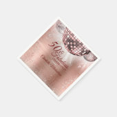 トレンディーバラ金ゴールドグリッターグラム50 & Fabulous Disco スタンダードカクテルナプキン (角)