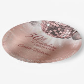 トレンディーバラ金ゴールドグリッターグラム50 & Fabulous Disco ペーパープレート (アングル)