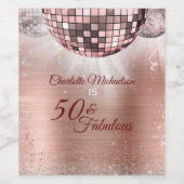 トレンディーバラ金ゴールドグリッターグラム50 & Fabulous Disco ワインラベル (シングルラベル)