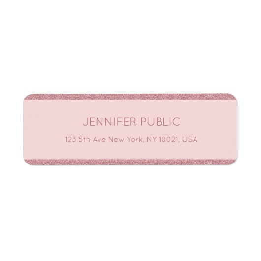 トレンディーバラ金ゴールドグリッターシックテンプレートリターン ラベル (正面)