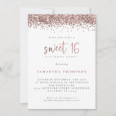 トレンディーバラ金ゴールドグリッタースウィート16バースデーパーティー 招待状 (正面)