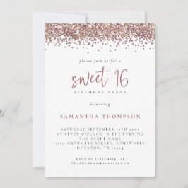 トレンディーバラ金ゴールドグリッタースウィート16バースデーパーティー 招待状