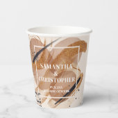 トレンディーバラ金ゴールドグリッターテラコッタはっきりした結婚ズ 紙コップ (裏面)