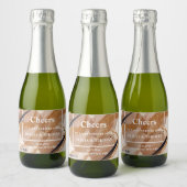 トレンディーバラ金ゴールドグリッターテラコッタ抽象芸術 はっきりした スパークリングワインラベル (ボトル)