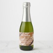 トレンディーバラ金ゴールドグリッターテラコッタ抽象芸術 はっきりした スパークリングワインラベル (正面)