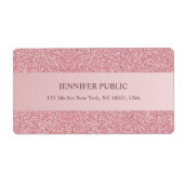 トレンディーバラ金ゴールドグリッターテンプレート出エレガント荷 ラベル (正面)