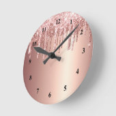 トレンディーバラ金ゴールドグリッタードライバグラフィック ラウンド壁時計 (傾斜)