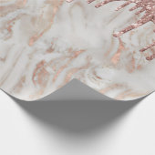 トレンディーバラ金ゴールドグリッタードリップスホワイトマーブル ラッピングペーパー (角)