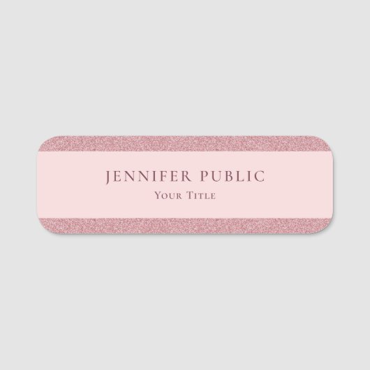 トレンディーバラ金ゴールドグリッタープロフェッショナルデザインChic 名札 (正面)