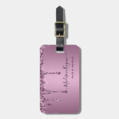 トレンディーバラ金ゴールドグリッターメイクアップアーティストヘアサロン ラゲッジタグ (正面縦)