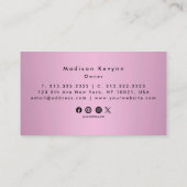 トレンディーバラ金ゴールドグリッターメイクアップアーティストヘアサロン 名刺 (裏面)