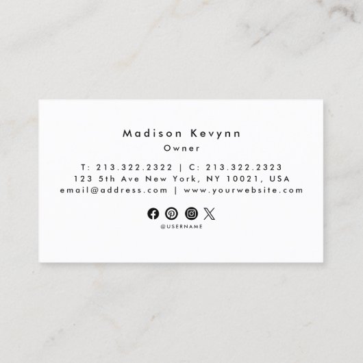 トレンディーバラ金ゴールドグリッターメイクアップアーティストヘアサロン 名刺 (裏面)