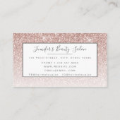 トレンディーバラ金ゴールドグリッターメイクアップアーティストヘアサロン 名刺 (裏面)