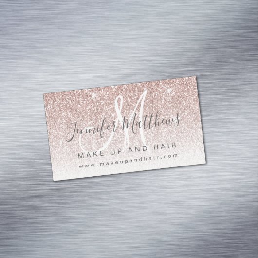 トレンディーバラ金ゴールドグリッターメークアップアーティストヘアサロン マグネット名刺 (インサイチュ)