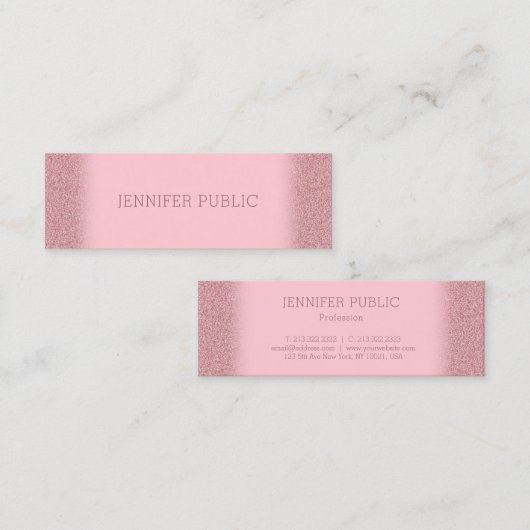 トレンディーバラ金ゴールドグリッターモダンテンプレート スキニー名刺 (正面/裏面)