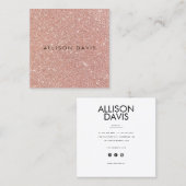 トレンディーバラ金ゴールドグリッターモダンミニマルシンプルリスト スクエア名刺 (正面/裏面)