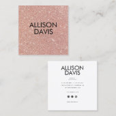 トレンディーバラ金ゴールドグリッターモダンミニマルシンプルリスト スクエア名刺 (正面/裏面)