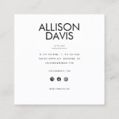 トレンディーバラ金ゴールドグリッターモダンミニマルシンプルリスト スクエア名刺 (裏面)