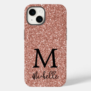 トレンディーバラ金ゴールドグリッターモノグラムイニシャル名 Case-Mate iPhone 14ケース