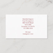 トレンディーバラ金ゴールドグリッターモノグラム 名刺 (裏面)