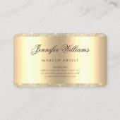 トレンディーバラ金ゴールドグリッターリップメイクアップアーティスト金ゴールド 名刺 (裏面)