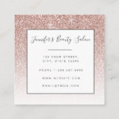 トレンディーバラ金ゴールドグリッター化粧アーティストヘアサロン スクエア名刺 (裏面)