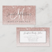 トレンディーバラ金ゴールドグリッター化粧アーティストヘアサロン 名刺 (正面/裏面)