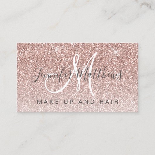 トレンディーバラ金ゴールドグリッター化粧アーティストヘアサロン 名刺 (正面)