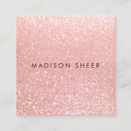 トレンディーバラ金ゴールドグリッター美しいスタイリスト スクエア名刺 (正面)