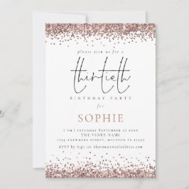 トレンディーバラ金ゴールドグリッター30th誕生日パーティー 招待状