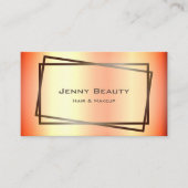 トレンディーバラ金ゴールドシックモダンフレームヘアメイクアップ 名刺 (正面)