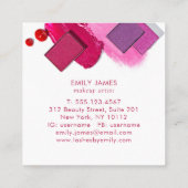 トレンディーバラ金ゴールドシルバーシモダンックマックアップアーティスト スクエア名刺 (裏面)