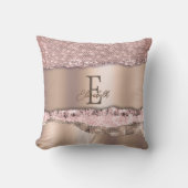 トレンディーバラ金ゴールドダイヤモンドグリッターモノグラム クッション (正面)