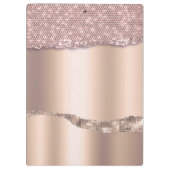 トレンディーバラ金ゴールドダイヤモンドグリッターモノグラム クリップボード (裏面)