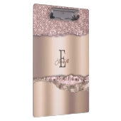 トレンディーバラ金ゴールドダイヤモンドグリッターモノグラム クリップボード (右)