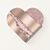 トレンディーバラ金ゴールドダイヤモンドグリッターモノグラム ノートブック (裏面)