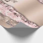 トレンディーバラ金ゴールドダイヤモンドグリッターモノグラム ラッピングペーパー (角)