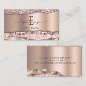 トレンディーバラ金ゴールドダイヤモンドグリッターモノグラム 名刺 (正面/裏面)