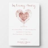 トレンディーバラ金ゴールドハート愛結婚メモリの表 フォトプラーク (正面)