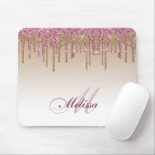 トレンディーバラ金ゴールドパープルグリッター乾燥 マウスパッド (マウス)