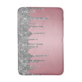 トレンディーバラ金ゴールドピンクシルバーグリッタードリップスパークル バスマット (正面縦)