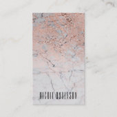 トレンディーバラ金ゴールドピンクモダンマーブルシックグラム 名刺 (正面)